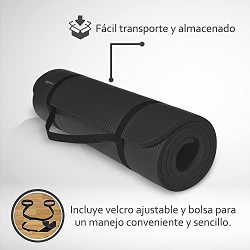 Mate de ioga extra espesso | Backing não deslizante | Espuma de 0,4 polegada de espessura | Inclui tiras de transporte ajustáveis