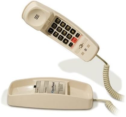 Telefone de cor marfim com cordão esbelto- ótima clareza