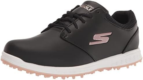 Skechers feminino go elite 5 arch fit shoe de golfe à prova d'água, ouro preto/rosa, 9