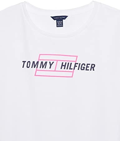 Tommy Hilfiger Girls 'Sport Short Manve Mesh Camiseta, decote da tripulação, leve e elástico