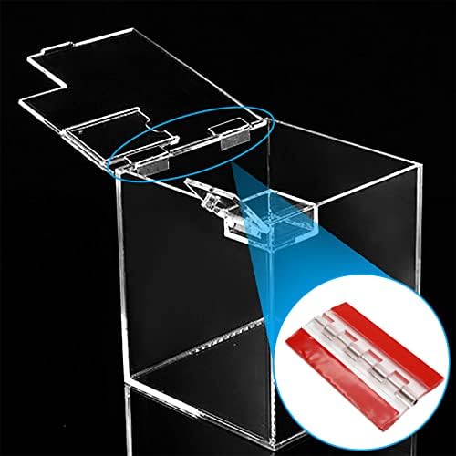 Cionyce 6 Pacote de gabinete auto-adesivo de dobradiças de acrílico transparente de acrílico 75 mm dobradiças transparentes para o suporte