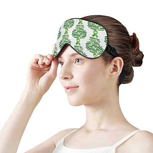 Em maio, vestimos o mês de conscientização da saúde mental verde Máscara da máscara do sono Tampa de olho de olho Sleep Sleep