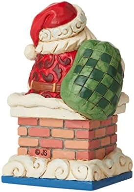 Enesco Jim Shore Heartwood Creek Santa na estatueta em miniatura da chaminé, 3,875 polegadas, multicolor