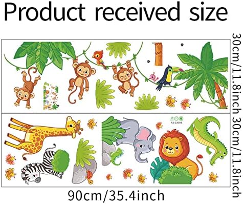 Jungle Safari adesivos para crianças sala de aula de menino decoração de berçário de jungle pedestres de parede para festa para