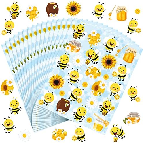 500 peças adesivos de tema de abelha para crianças Bumble Bee Honey Stickers