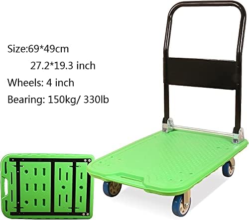 Caminhão de plataforma Giuin Push Push Dolly Plataforma dobrável Plástico Deck Metal Metal Dobring Push Cart para mover rodas