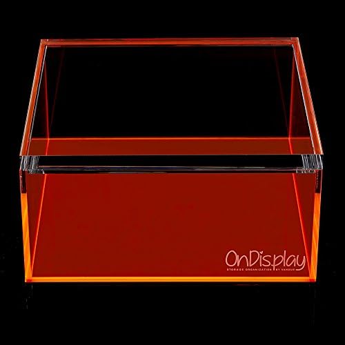 OnDisplay Electric Neon Luxe Luxe Clear Acrálico Caixa de Tesouro de Armazenamento - Grande