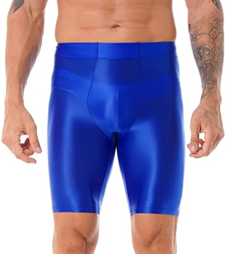 Jhaoyu Men's Compression Sports shorts apertados de cor sólida de cor esportiva de nadar atlético Ginástica calças curtas