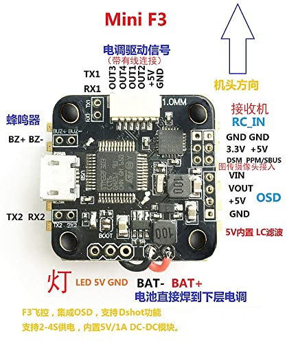 F3 Mini Flight Controller embutido OSD para Mini FPV Racing Drone 5.8g Mini FPV FCV FC