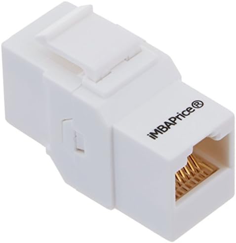 IMBAPRICE RJ45 feminino para fêmea UTP CAT.6 Couplador Keystone, branco, 5 pacote