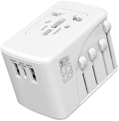 Charger de ondas de caixa compatível com JBL Quantum 350 Wireless - Carregador Internacional de Muralha PD, 3 Adaptador de Cobrança Internacional USB - Winter White