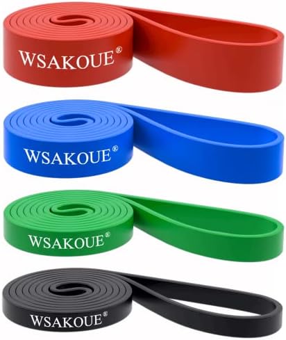 Wsakoue puxa bandas de assistência, bandas de resistência definidas para homens e mulheres, bandas de exercícios bandas de exercícios