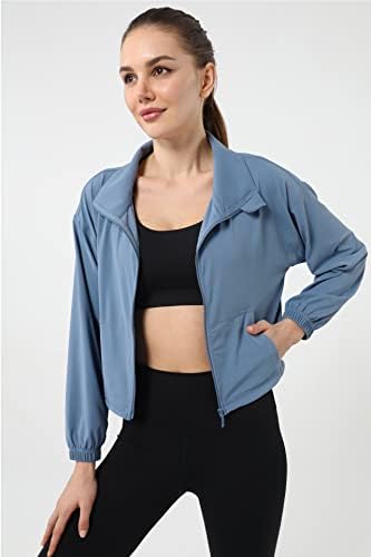 Altiland Feminino Athletic Running Yoga Gym Zip Up Jackets Cropped Jacket