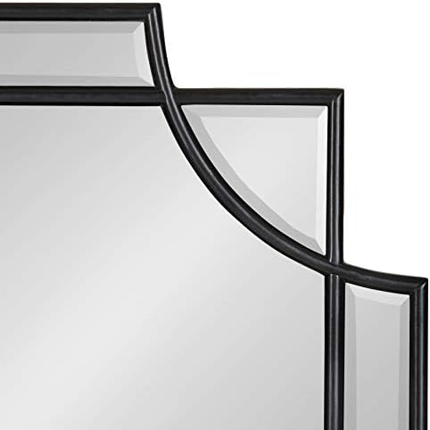 Kate e Laurel Minuette Glam Wall Mirror, 24 x 36, preto, elegante decoração tradicional com um charme boho