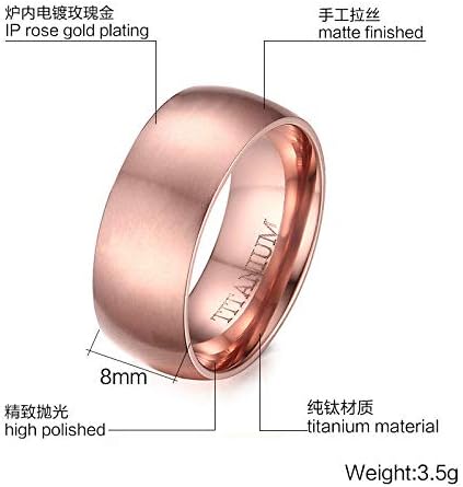 Jóias Tamanho masculino 8-12 Gold rosa Titanium Business Wedding Fashion Rings Presente