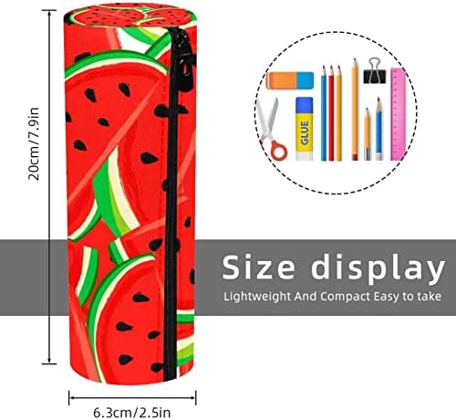 Caixa de lápis Guerotkr, bolsa de lápis, caixa de lápis, caixa de lápis estética, padrão de frutas de melancia vermelho