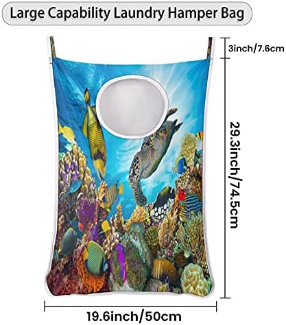 Tartaruga do mar do mar Tartaruga tropical Tropical Sacor de roupas para lavanderia, sobre a porta Saco de Lavanderia Saco