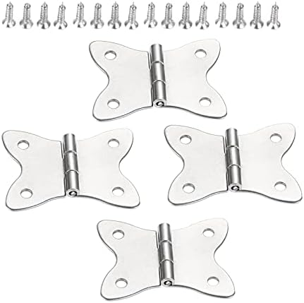 4pcs Armário de metal porta -malas Móveis de bagagem dobradiças 4 orifícios deco antique acessórios de dobradiças vintage hardware de