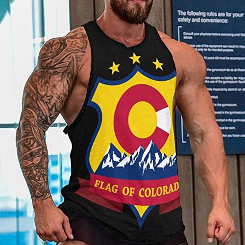 Flag de tanques masculinos de tanque masculino do Colorado camisetas camisetas de fitness camisetas sem mangas