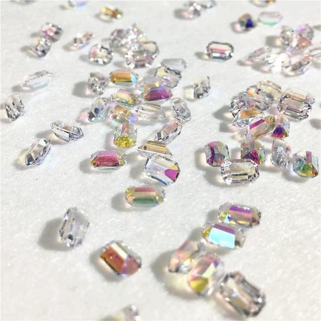 100pcs de forma misturada aurora de acessórios de unhas de cristal, gemas de resina de resina mista gemas de rhinsetona decção