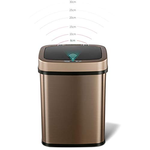 WPYYI Smart Sensor Lixo pode aço inoxidável lixo de lixo lixo lixo lixo Gold 12l