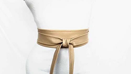 Cinto de cinto de couro obi para mulheres genuínas ciências largas cintura banda de cintura 3 polegadas feitas artesanais