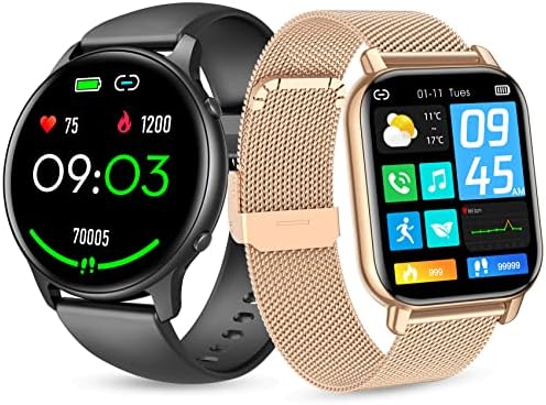 Relógios inteligentes para homens homens, rastreador de fitness redondos/ retangular Smartwatch para Android & iPhone compatível