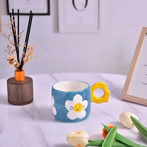 Koythin Ceramic Coffee Caneca, copo criativo fofo Design irregular exclusivo para escritório e casa, lava -louças e cofre