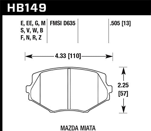 Hawk Performance HB149F.505 HPS Performance Ceramic Breke Pad