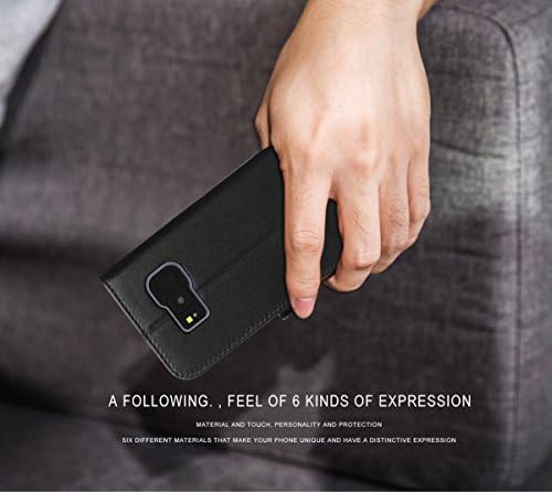 FYY [couro genuíno] Caixa da carteira para Samsung Galaxy S8+ Plus 2017, Caixa de carteira Folio Flip Flip Madeir