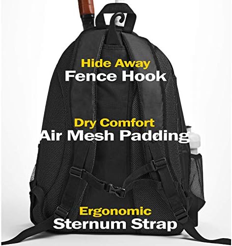 Mochila de tênis Athleto Premier - Bolsa de tênis segura 2 raquetes em compartimento acolchoado | Compartimento de sapatos