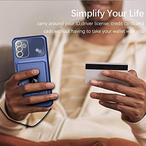 Niuuro para Samsung Galaxy A13 5G estojo com titular de cartão de crédito, Kickstand, porta de carteira escondida da