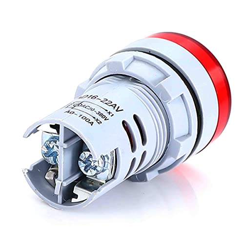 Voltímetro de LED vermelho de Baithna - Painel de exibição dupla redonda amperímetro de voltímetro AC 50-500V 0-100A Indicador