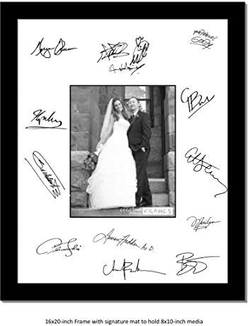 Creativepf [8x10-16x20bk-w] quadro de assinatura-moldura fotográfica com tapete branco mantém mídia de 8x10 polegadas, incluindo