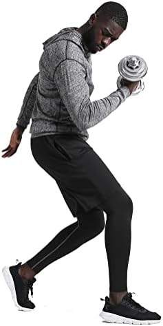 Buyjya 5pcs calças de compressão masculina camisa superior de manga comprida conjuntos atléticos conjuntos de ginástica masculino