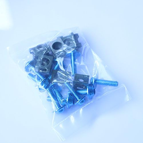 Motocicleta yibid 10 x azul m6 6 mm de alumínio parafusos de aço parafusos de kit de kit de fixação parafusos parafusos esportes