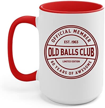 Zaman Hassan Mens Old Balls Club 60 anos Awesome Sixty 60th Annor Grandpa Coffee Caneca