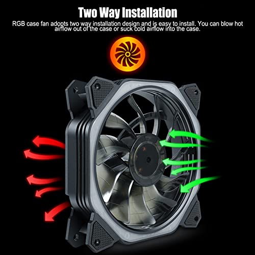 Ventilador de caixa RGB de 120 mm, fluxo de ar alto colorido fã de estojo de caixa LED com ventilador de resfriamento com