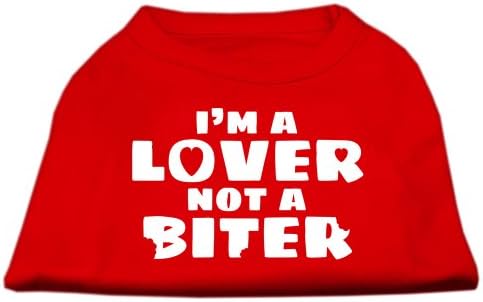 Eu sou um amante, não um biter, camisa de cachorro impressa em xs vermelho