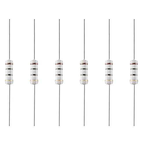 Bettomshin 100pcs 10OHM Resistor 1W 5% Resistores de filmes de óxido metálico Axial Chamado Prova de projetos eletrônicos e tolerância a experimentos DIY