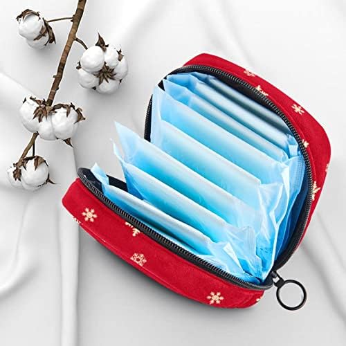 Mulheres guardanapos sanitários pads bolsa feminina feminina menstrual bolsa para meninas período portátil saco de armazenamento de tampon snowflake com zíper