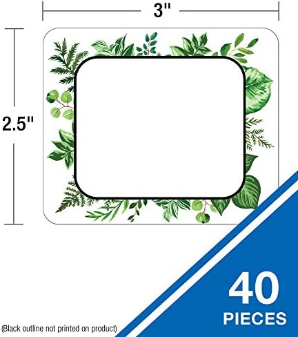 Estilo da escola simplesmente Boho Greenery Nome Tags-Self-adesivo Nome do aluno Tags com folhas para rótulos de cubo ou armário, viagens de campo, de volta à escola