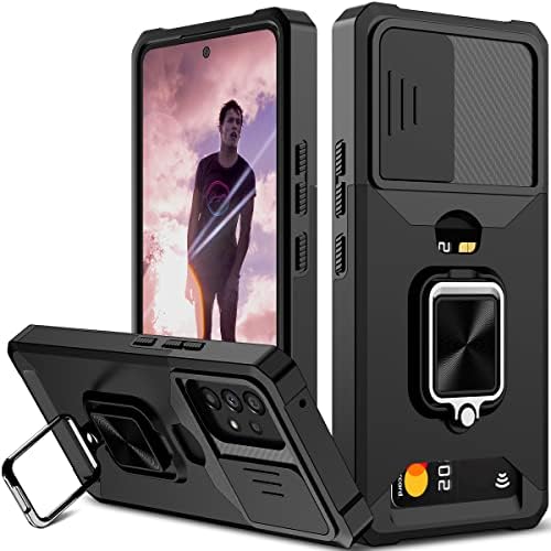 NVOLLNOE para a caixa Samsung A53 5G com capa de câmera deslizante para protetora pesada Galaxy A53 Caixa com suporte de cartão