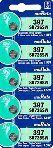 Murata 397 Bateria SR726SW 1.55V Botão de relógio de óxido de prata