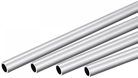 UXCELL 6063 Tubo redondo de alumínio de 18 mm OD 15mm Tubulação de tubo de comprimento interno de 300 mm de comprimento 4 pcs
