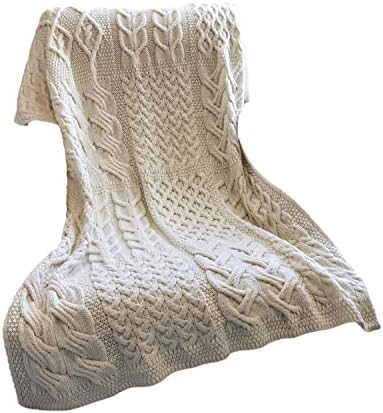 Irlanda Knit Blanket Supersoft Merino Wool Throt Feito na Irlanda 42 x 64