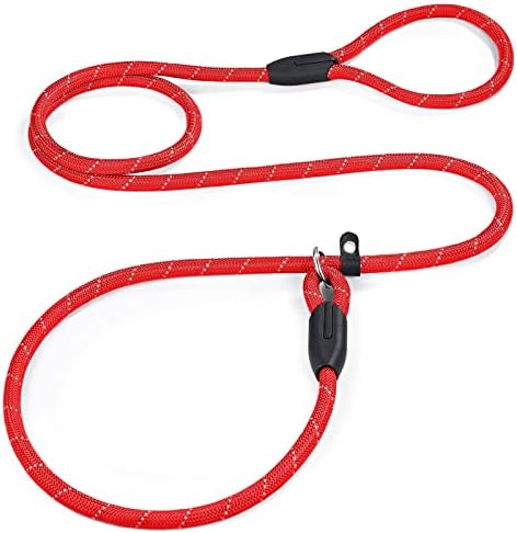 Petescort Slip Lead Dog Leash, Pesado 1/2 3/8 x 6 pés Forte corda de corda coleira para cães grandes, médios e pequenos, sem treinar