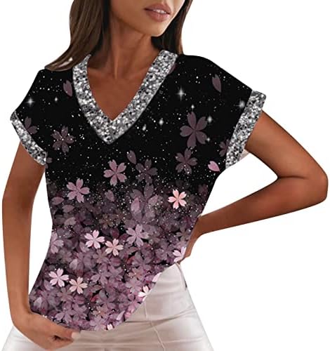 Uikmnh Flores femininas camisetas Baggy Women Shirve Shirts Summer Bloups Shirt