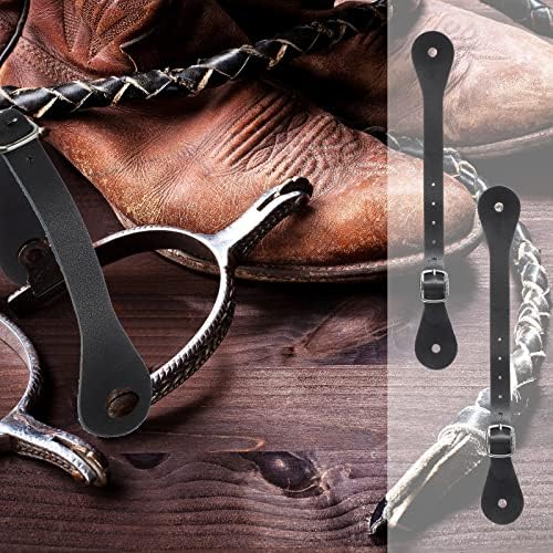 2 PCs Spur de couro Straas de salmão de barracas de barreira ocidental Mulher Woman tiras de botas ajustáveis ​​para