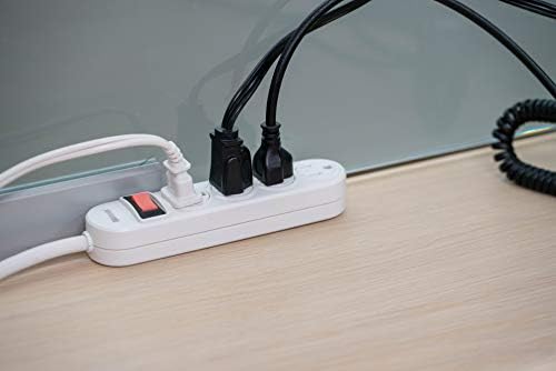 Woods 41299 Power Strip com recurso de segurança de sobrecarga, 4 pontos de venda, 1,5 pés, branco